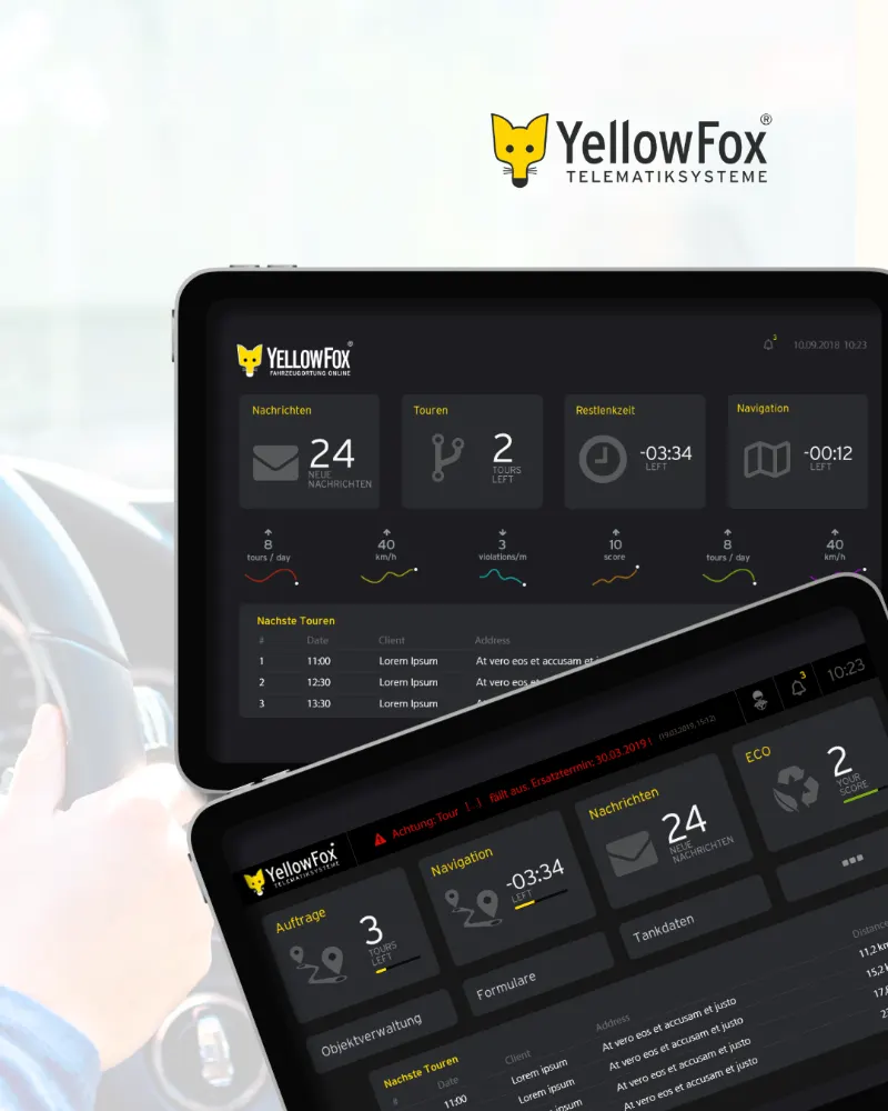 Projekt YellowFox – Moderne App für Speditionen